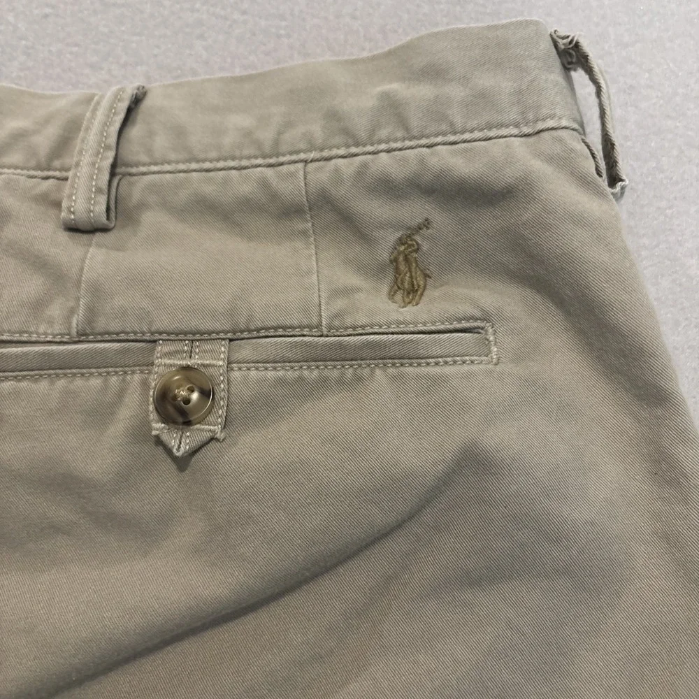 Polo Ralph Lauren 42L KHAKI STRETCH Classic Shorts Mens Flat Front EUC Fast Ship